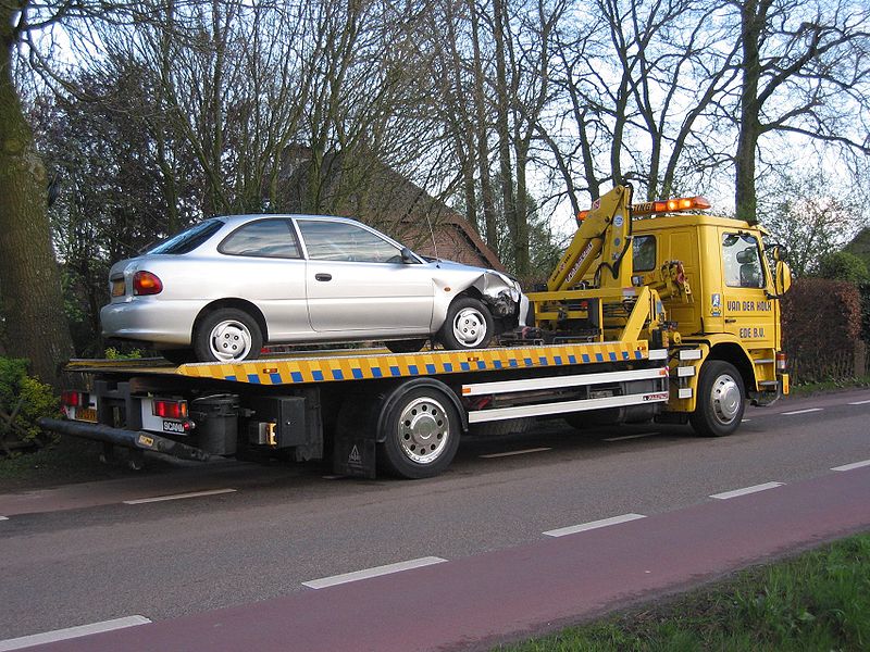tow truck with car